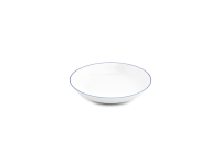 Diep bord 21xH4cm coupe blue rim Basic White