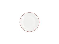 Plat bord 20cm burgundy rim Basic White