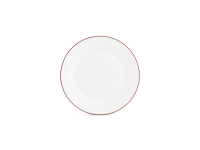 Plat bord 24cm burgundy rim Basic White