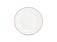 Plat bord 27cm burgundy rim Basic White