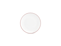 Plat bord 20,5cm coupe burgundy rim Basic White