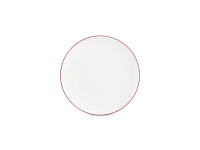 Plat bord 24cm coupe burgundy rim Basic White
