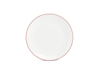 Plat bord 26,5cm coupe burgundy rim Basic White