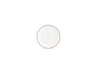 Schotel 14,5cm burgundy rim Basic White