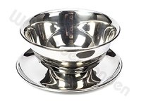 Soepkom RVS 35cl met vaste schotel, Diameter 12cm