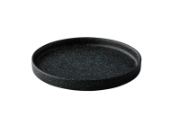 Bord opstaande rand zwart met blauwe spikkels 22 cm