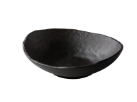 Oyster bord diep zwart 25 cm