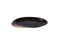 Gold Metallic bord ovaal zwart 25,8 x 18,5 cm