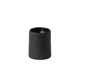 Vulcanic toren bordje rond zwart 8 x 10 cm