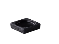 Vulcanic schaaltje vierkant zwart 9 x 2,2 cm