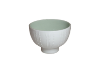 Urchin kom op voet celadon groen/wit 12 x 7,7 cm 400 ml