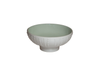 Urchin kom op voet celadon groen/wit 12 x 5,2 cm 200 ml