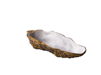 Oyster schelp wit 24 x 10,6 x 5 cm