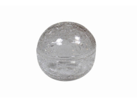 Crackled Glass kom met deksel transparent M 12 cm