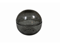 Crackled Glass kom met deksel grijsgroen M 12 cm