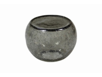 Crackled Glass ShApes bol grijsgroen L 13,5 x 10 cm