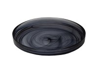 Bord opstaande rand stapelbaar black swirl 25,4 cm
