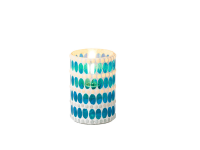 Lamphouder wit/blauw 7,5 x 12 cm