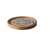 Marrakech bord mangohout grijs 25 cm