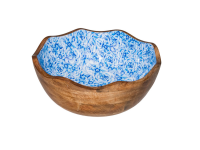 Kom Blauwe Bloem mangohout 30 x 11 cm