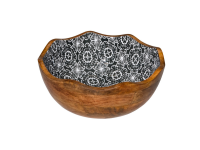 Kom zwarte bloem mangohout 30 x 11 cm